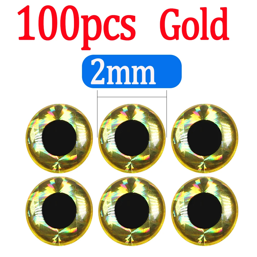 100pcs Gold 2mm