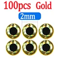 100pcs Gold 2mm