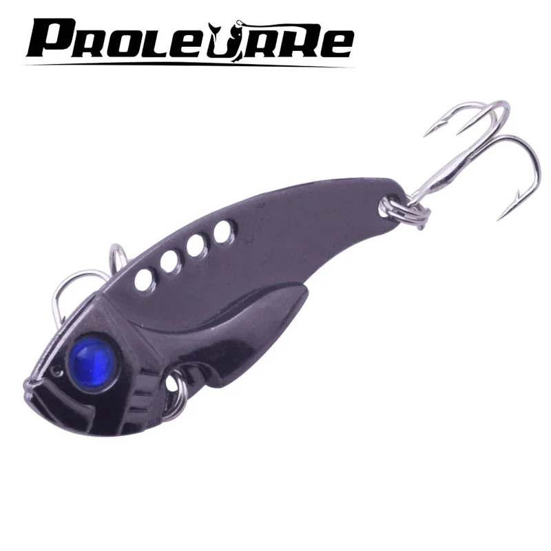 Señuelo de pesca VIB de Metal, 5,5 cm, 11g, cuchara que se hunde por vibración, cebo de cigarra, lubina, trucha, cebo Artificial con anzuelos, dorado y plateado, 1 ud. - imagen 3