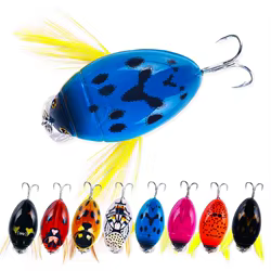 HENGJIA 1 Uds 3,8 cm 4g cebo de pesca Artificial mariquita cigarra escarabajo insecto Wobblers Señuelos de Pesca Topwater para pesca de carpa lubina