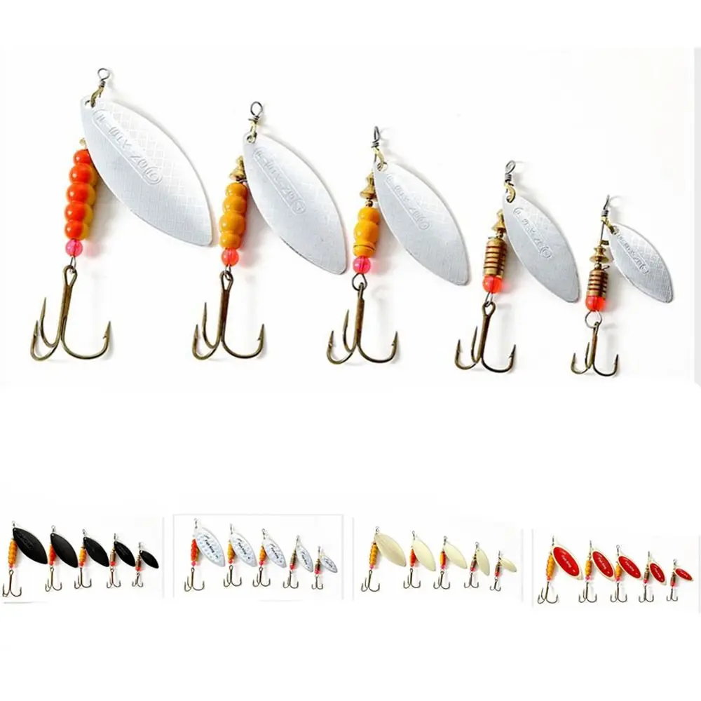 Herramienta de pescado 4,5g/7,0g/12,5g/17,4g/27,1g Spinner señuelo cebo con ganchos Pesca cuchara señuelos lentejuelas Artificial Metal señuelo de Pesca lubina - imagen 5