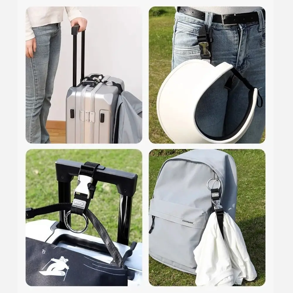 Útil bolso Clip correa de equipaje agregar bolsa pinza mosquetón redondo soporte para maletero llavero maletas cinturón al aire libre - imagen 5