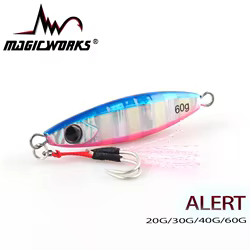 Cuchara de Jigging Metal Artificial en Agua Salada para Lubina