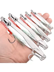 Jig metálico plateado con cuchara galvanizada para lubina y caballa