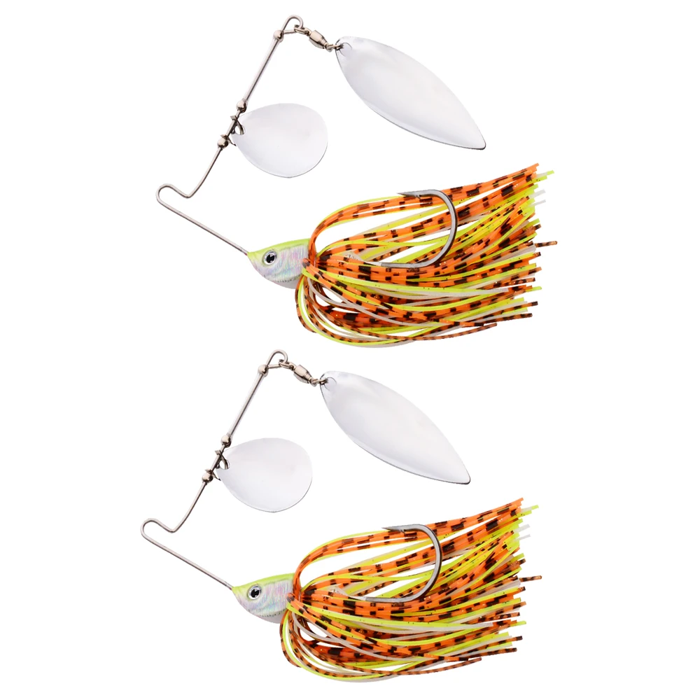 Señuelos de Pesca de 2 piezas y 10cm, señuelos de cuchara de lentejuelas, señuelo de pesca Artificial de Metal Jigging, cebo duro Spinnerbait con barba, aparejo de pesca - imagen 5