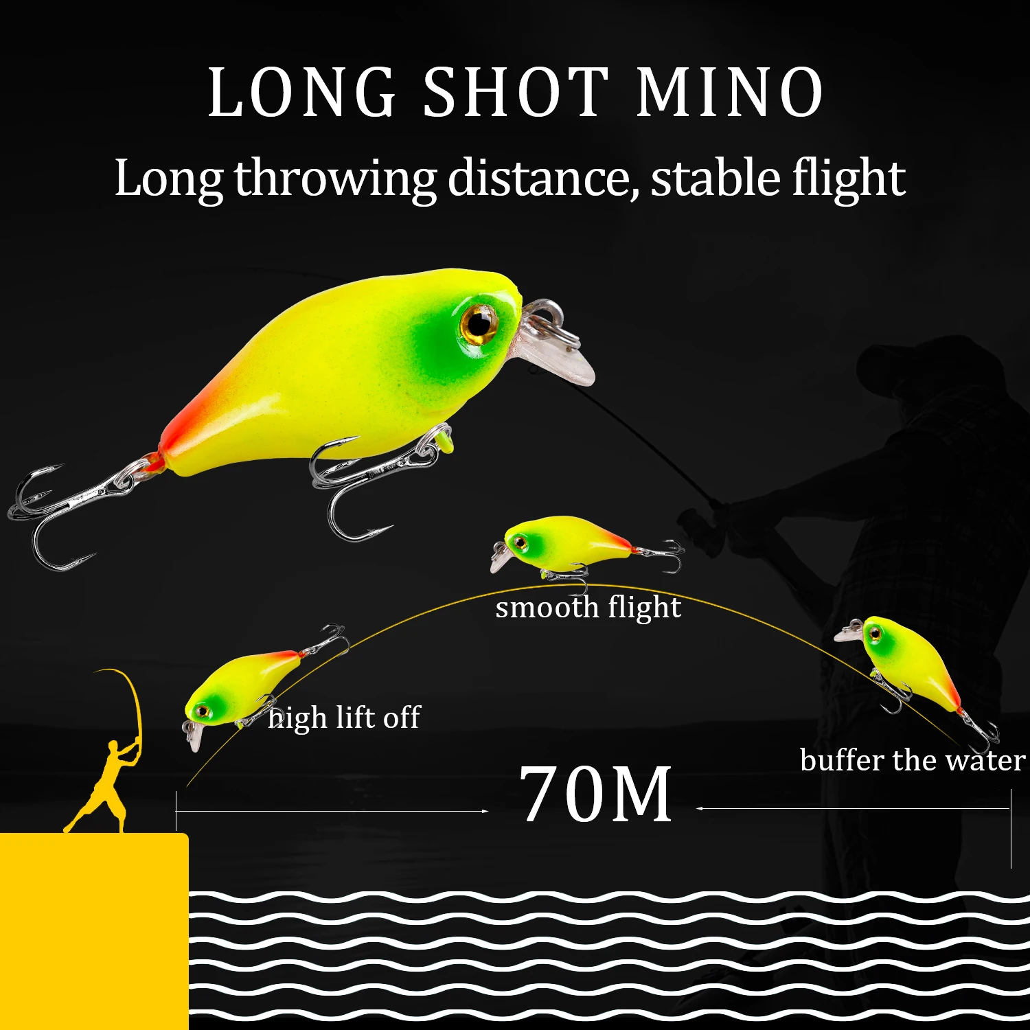 1 Uds. Señuelos de Pesca Crankbait Wobblers 4,6 cm 4,5g flotante Isca cebo duro de plástico Artificial Lucio aparejos de Pesca - imagen 4