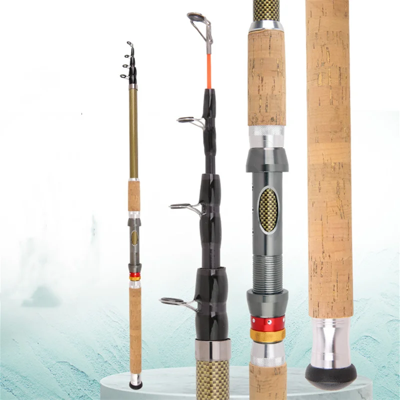 Para alimentador de caña de pescar de carpa, caña de viaje telescópica ultraligera portátil de fibra de carbono FRP dura, 1,8/2,1/3,0/3,6 M - imagen 3