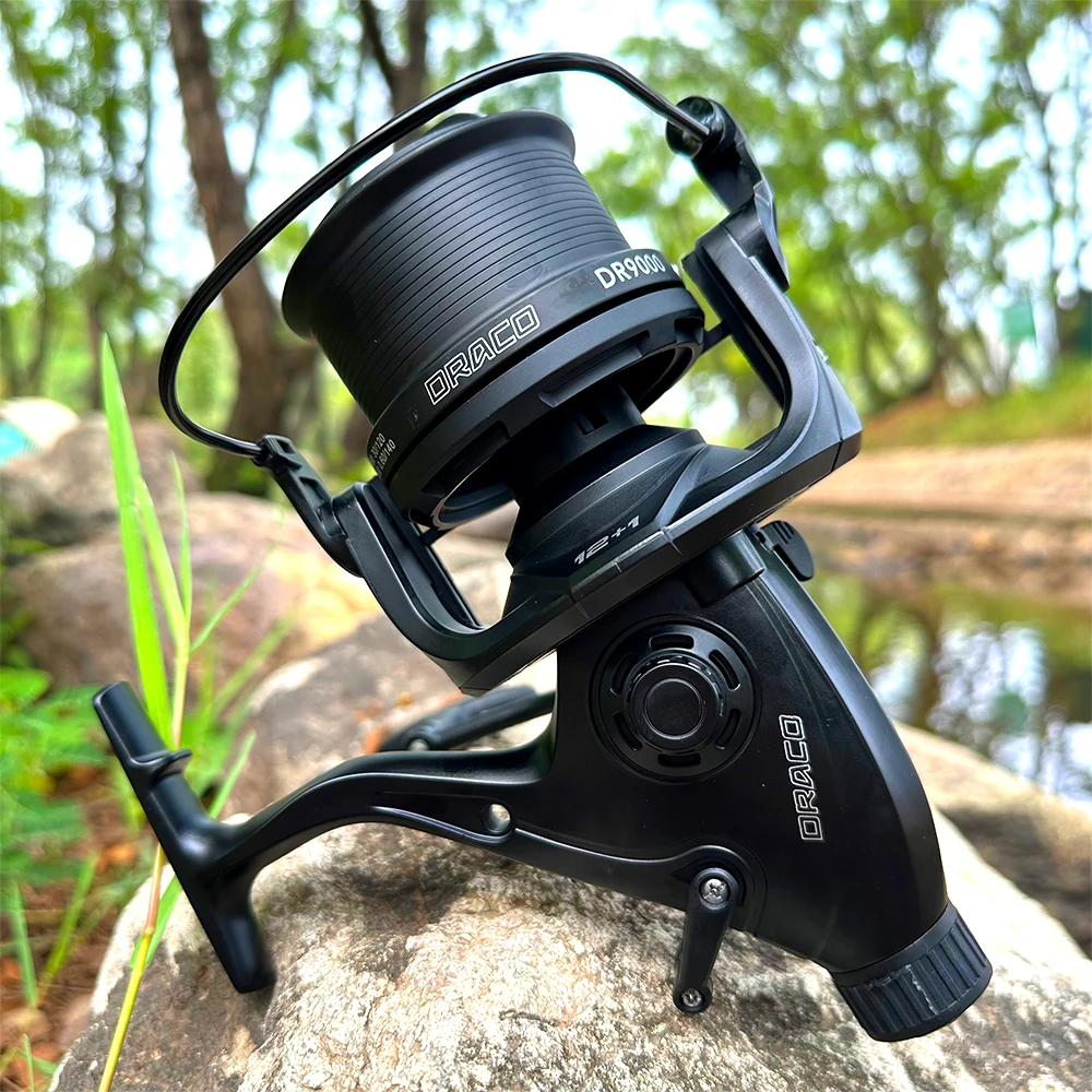 Nuevos carretes giratorios para pesca de carpa, doble arrastre, agua salada, agua dulce, 9000, 10000, 12000, accesorios de equipo de pesca, fundición de Surf suave - imagen 2