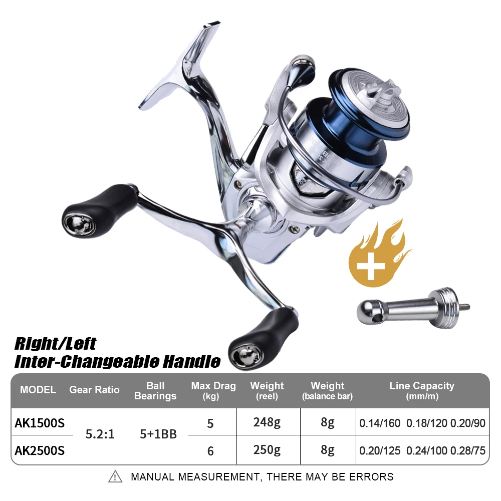 PROBEROS-carrete de pesca serie 1500-2500, rueda giratoria de doble Mango, resistente al agua, 5 + 1BB, mango izquierdo y derecho, intercambiable - imagen 3