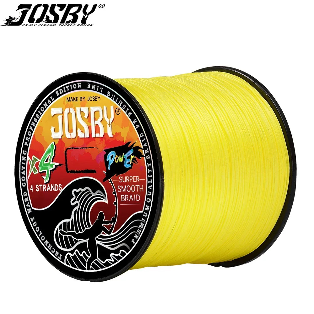 JOSBY-sedal de pesca japonés de 4 hebras, multifilamento resistente a la abrasión, cordón de tejido PE para agua salada de mar, 100M, 300M, 500M, 1000M