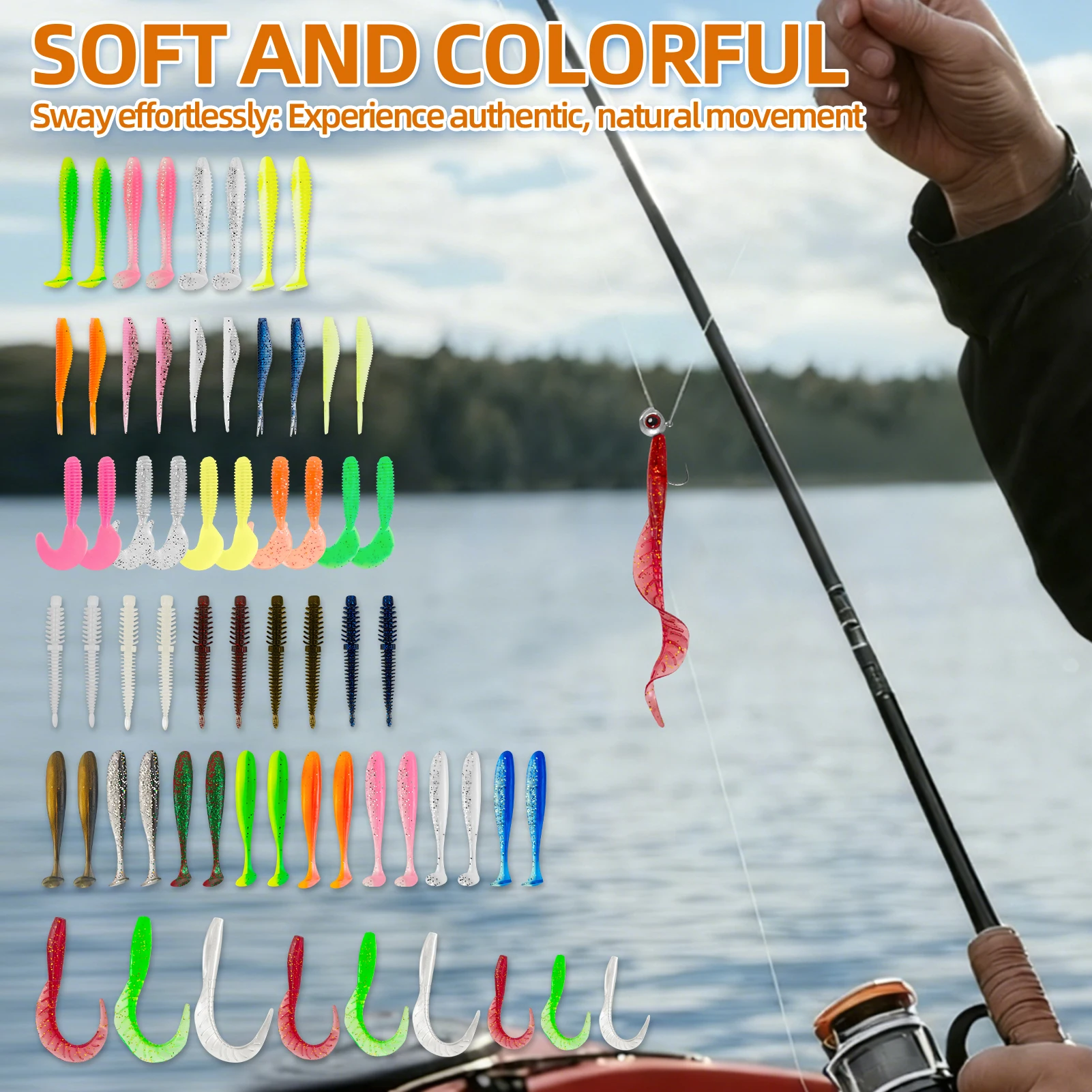 FREE FISHER Señuelos blandos con larvas y colas tipo nimbait - imagen 4