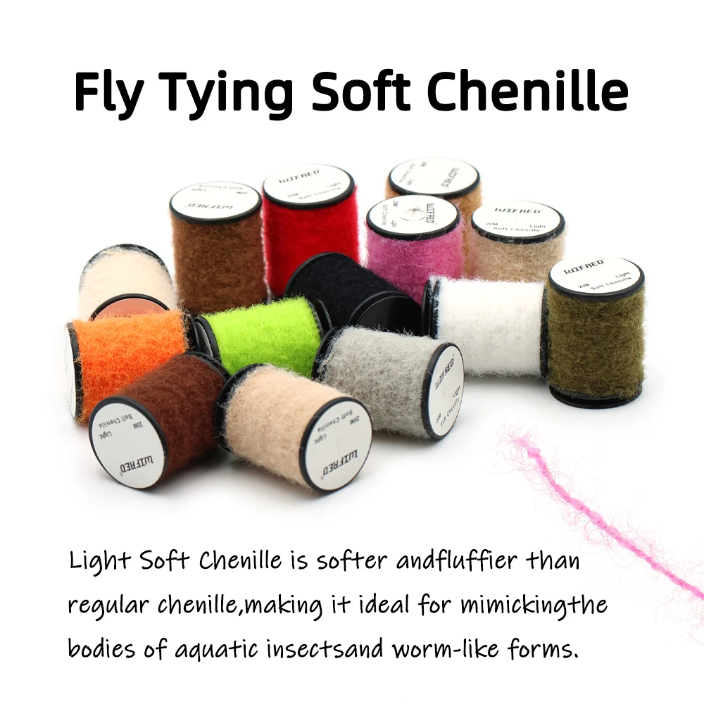 Wifreo, 20 metros/carrete, atado de pesca con mosca, Material sintético de chenilla suave y ligero para envoltura corporal de ninfa, hilo para hacer señuelos de pesca con mosca - imagen 3