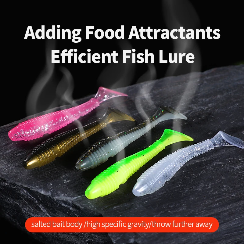 LINNHUE hilo T-tail camino Subdual Color cebo suave gusano suave cabeza de plomo gancho cola en T gusano perca pez mandarín cebo falso - imagen 2