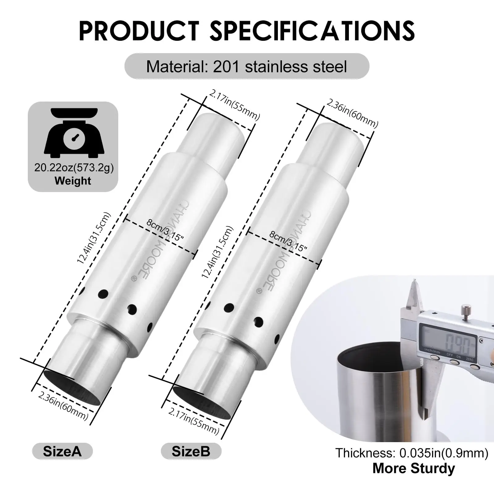 CHANGE MOORE, accesorios portátiles para acampar, tienda de campaña, estufa, tubo de chimenea, quema secundaria al aire libre, estufa de leña de acero inoxidable, tubo DIY - imagen 3