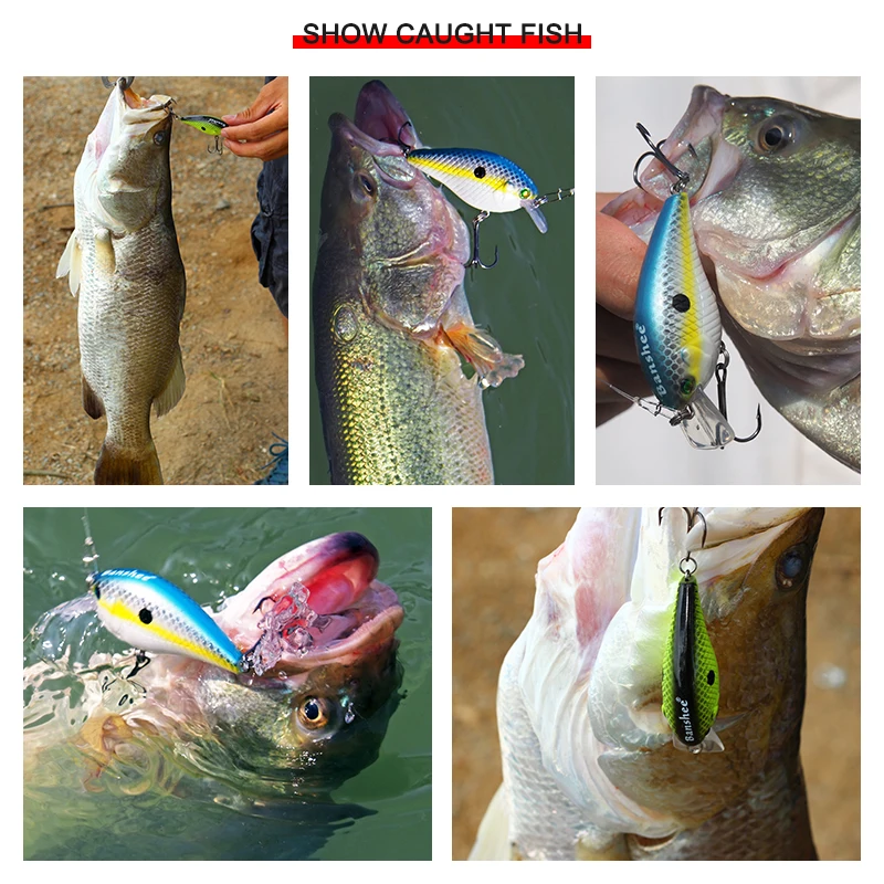 Señuelos de Pesca de plástico duro Artificial, cebos pequeños de manivela de buceo profundo, sonajeros flotantes, Crankbait, 60mm, 12g - imagen 4