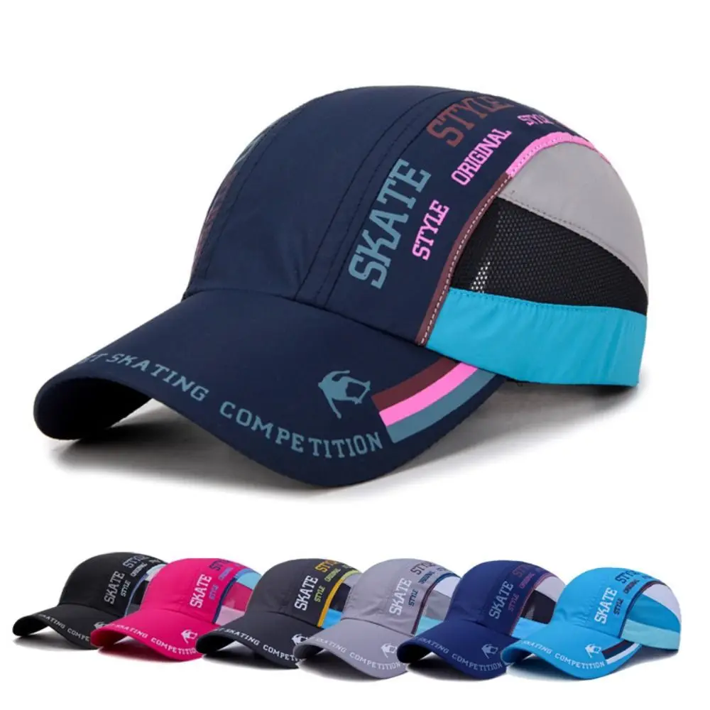 Gorro de secado rápido con letras de retales, gorra de béisbol transpirable ultrafina, gorra de béisbol de malla ajustable Unisex para hombres - imagen 5