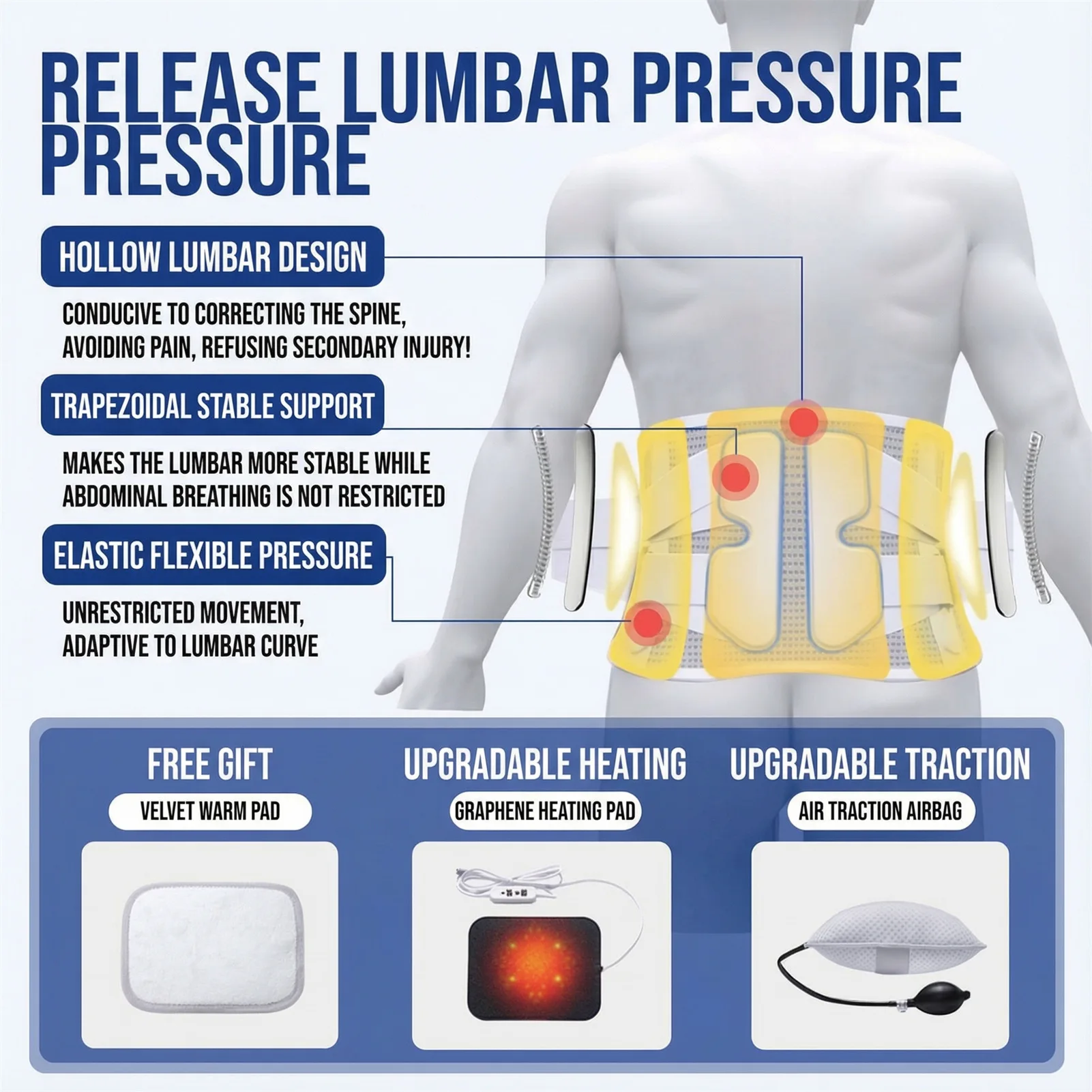 Cinturón de soporte de cintura deportivo para proteger la columna Cervical, previene la tensión muscular Lumbar, cinturón de protección de cintura para entrenamiento físico - imagen 2
