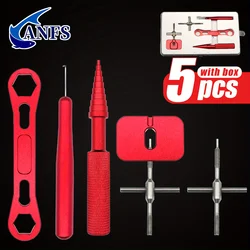 ANFS Kit de herramientas de reparación de carretes de pesca, 5 piezas Kit de herramientas de rodamiento de carrete de pesca Kit removedor de cojinetes de carrete Herramientas de uso DIY