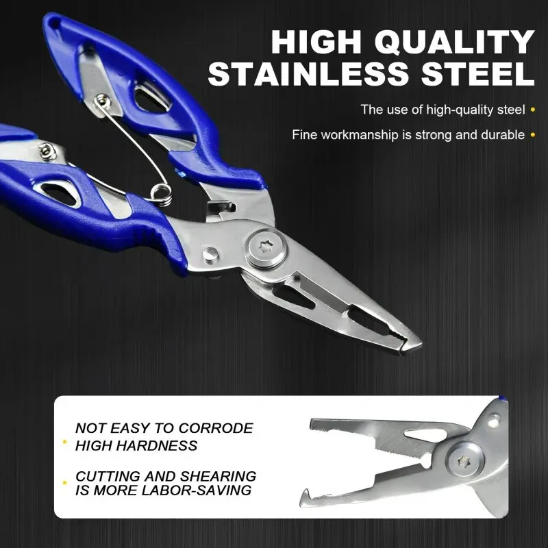 Alicates de pesca multifunción, herramientas, accesorios para productos, alicates de aparejos de invierno, tornillo de banco, tijeras para tejer moscas, juego de trenza, pinzas para pescado - imagen 2