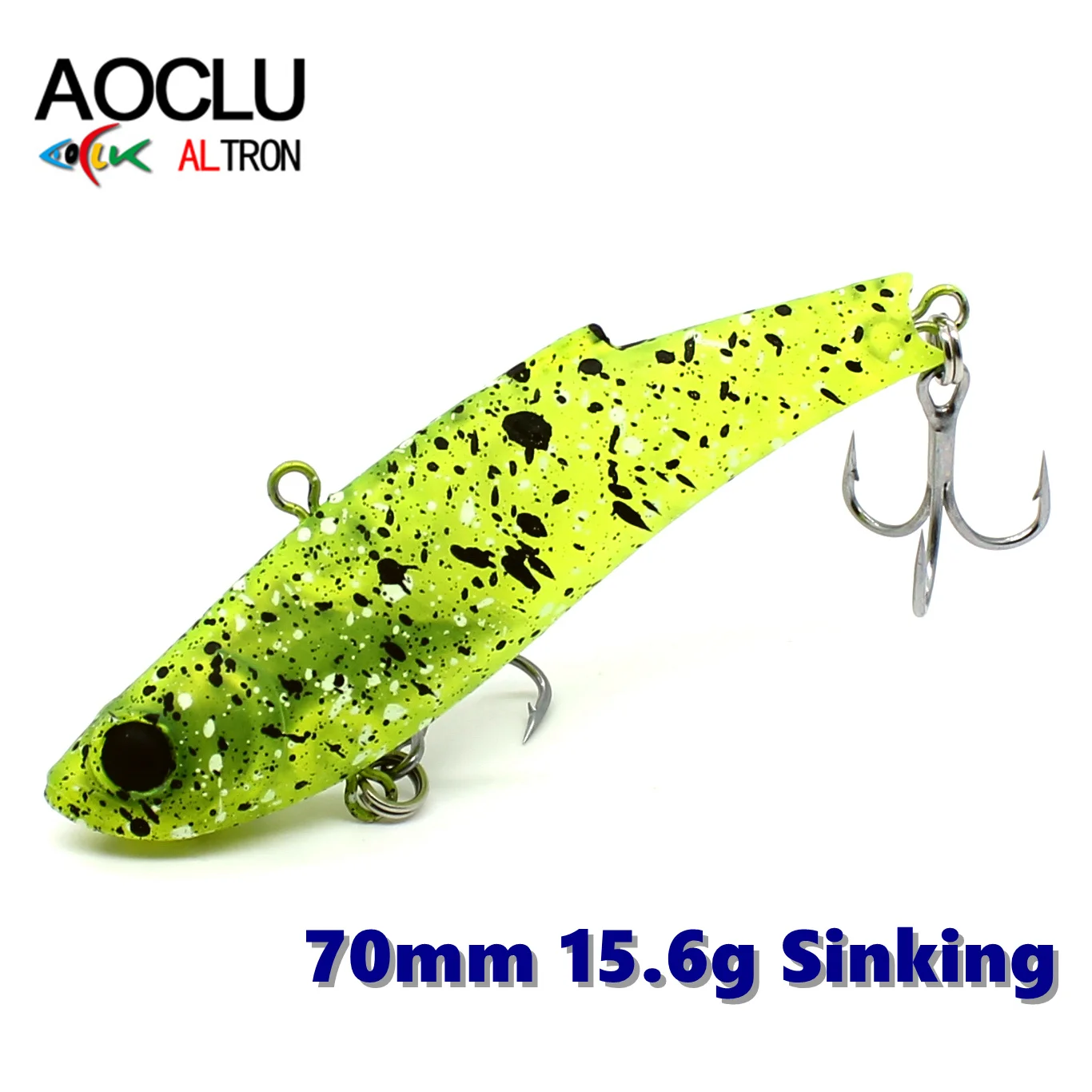 AOCLU-Señuelo de pesca con vibración VIB que se hunde, cebo bajo, agua salada dulce, anzuelos fuertes, vibración, 70mm, 15,6G, 6 colores
