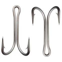 10 Uds 7982 anzuelos de pesca dobles de acero inoxidable anzuelo de pesca doble afilado fuerte grande