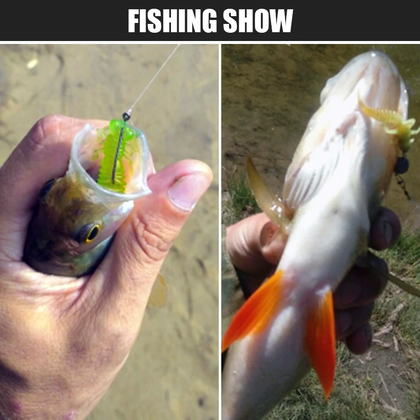Spinpoler la Larva de la libélula cebo suave señuelo de pesca Mini gusano falso 6cm señuelo de pesca en roca Jerk Bass perca suave Leurre - imagen 5