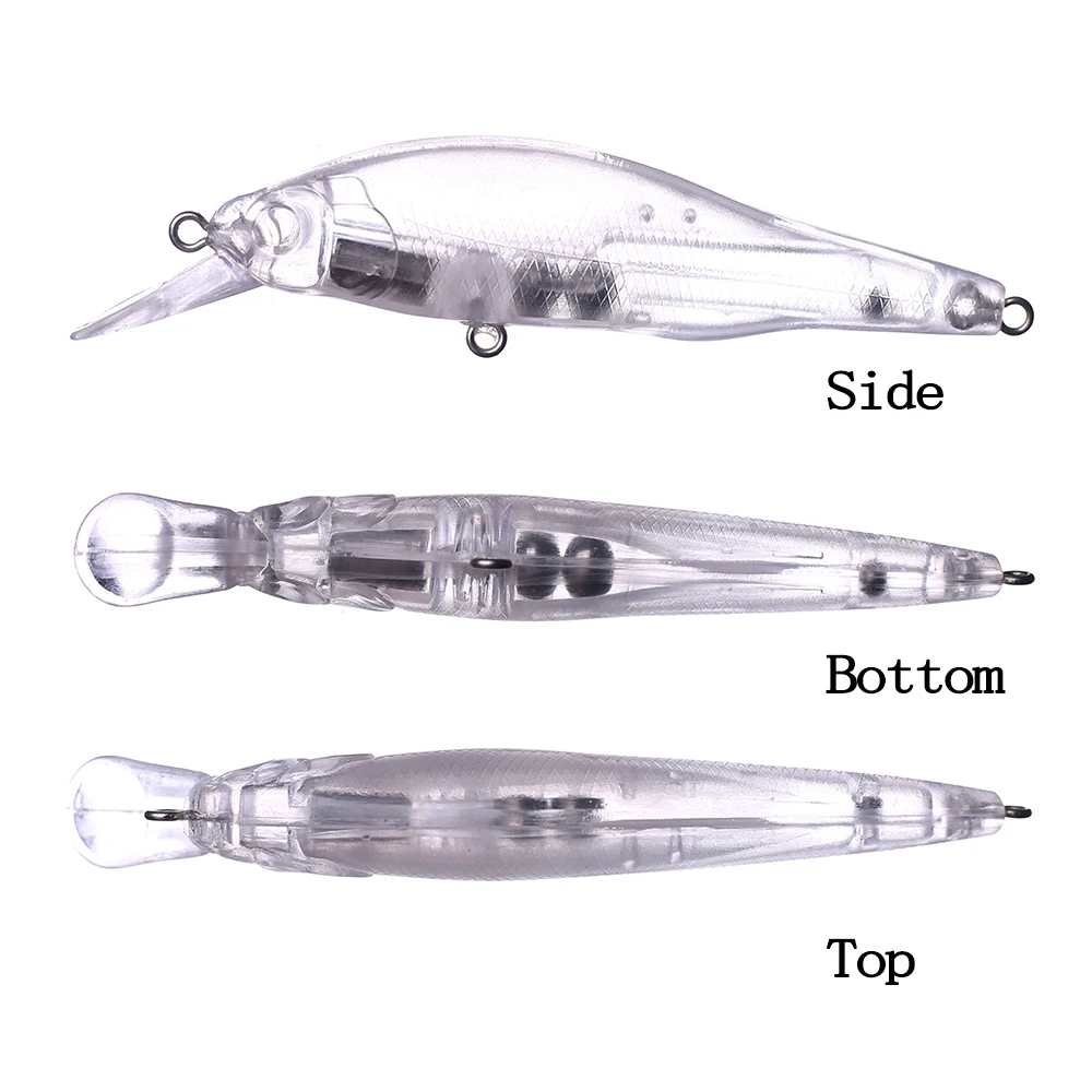 Chan'sHuang-cebo en blanco sin pintar, 20 piezas, 9,5 cm, 9g, sonajeros, flotante, pececillo de buzo poco profundo, señuelo de pesca Artificial hecho a mano DIY - imagen 3