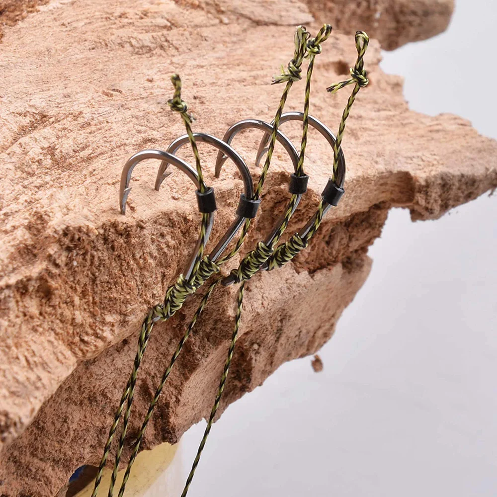 Aparejos de pesca de carpa preatados, anzuelos de pesca de carpa listos para usar, 2/4/6/8 #, accesorios de pesca de carpa, 12 Uds./2 paquetes - imagen 3