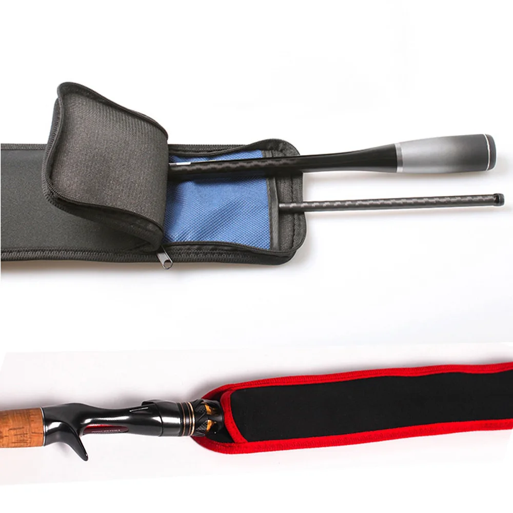 Bolsa para caña de pescar resistente al desgaste, estuche de almacenamiento de bolsillo grueso suave, bolsas protectoras, manga para poste, 2 capas, 190cm-110cm, aparejos de mar para señuelos - imagen 5
