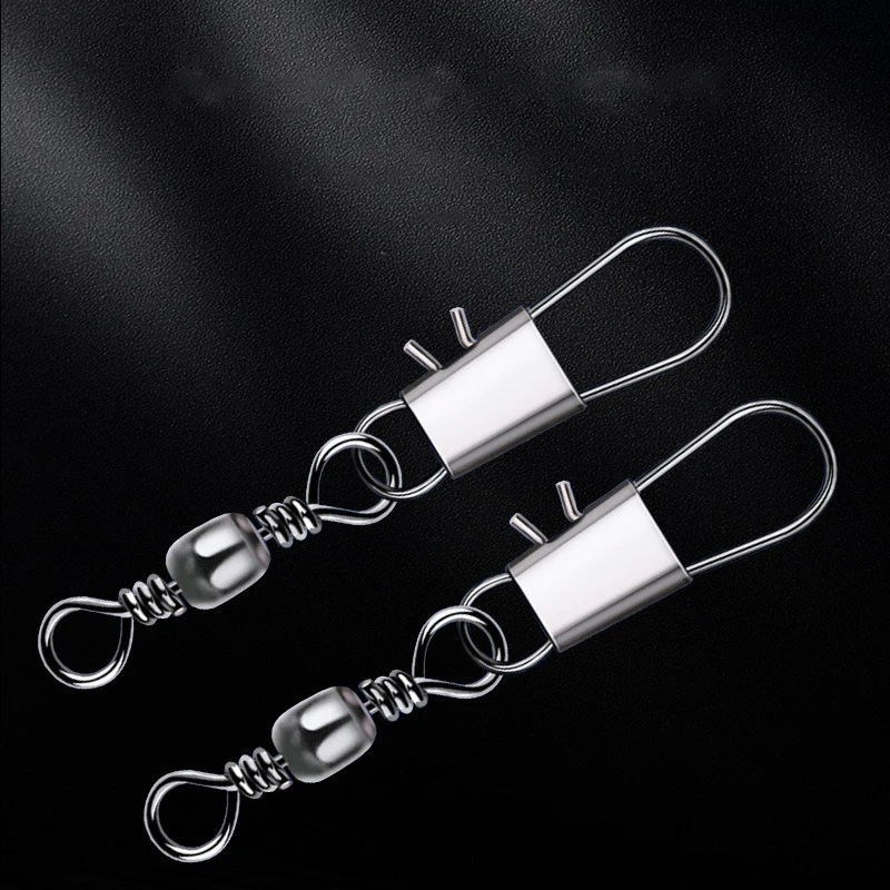 50 Uds. Conector de Pesca giratorios, Pin de enclavamiento, rodamiento giratorio, anzuelo giratorio, señuelo de Pesca de carpa, accesorios de Pesca - imagen 2