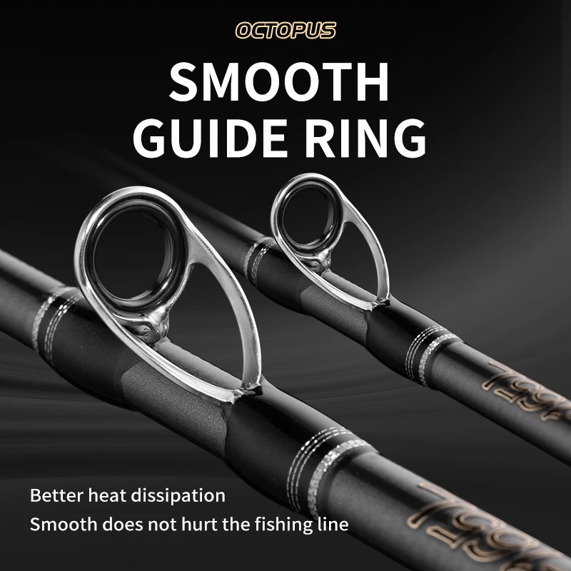 Caña de pescar Rooblinos OCTOPUS calamar, fibra de carbono T 33, punta de caña de aleación de titanio de 1,65 M, caña de fundición giratoria - imagen 4