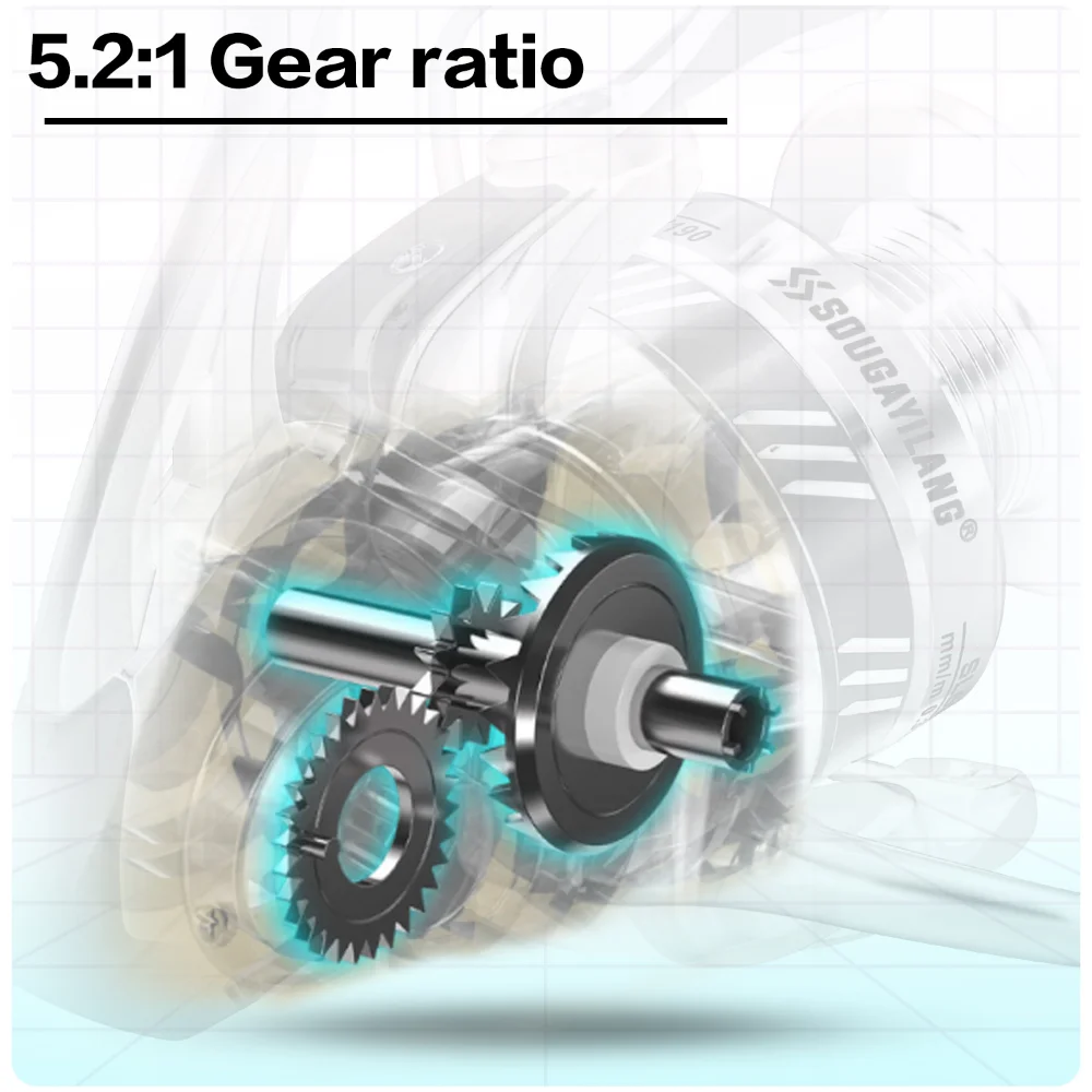 Carrete de pesca giratorio Sougayilang 1000-4000, carrete de arrastre máximo de 10kg, relación de engranaje 5,2: 1, carrete de pesca para pesca en agua dulce - imagen 4