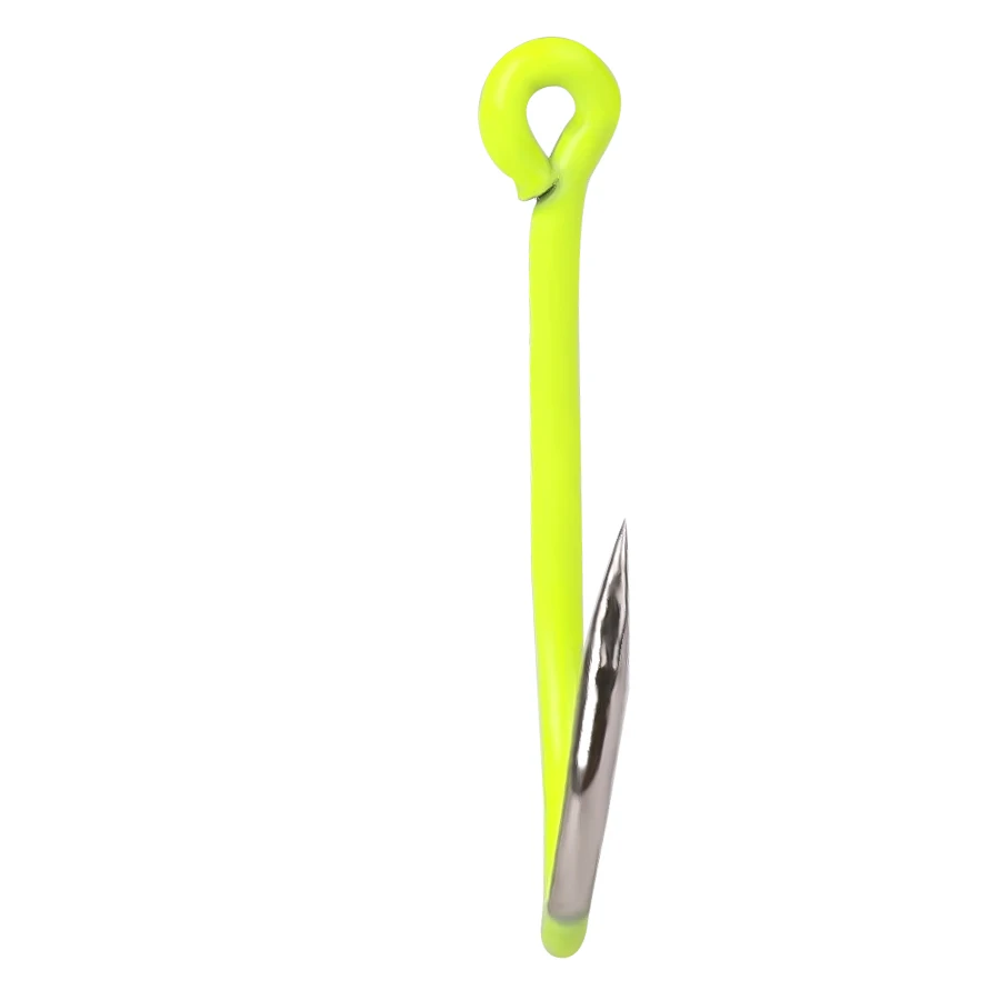 FISH KING 50 Uds anzuelos de acero rico en carbono pesca fluorescente con púas anzuelo duradero equipo de pesca anzuelo de lucha con ojo para carpa - imagen 4