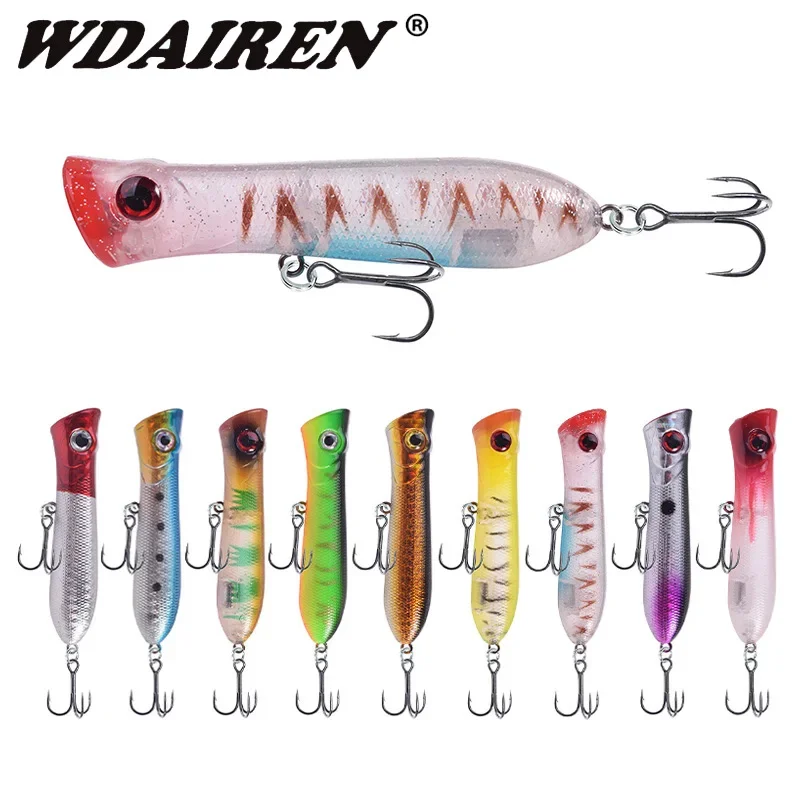 Señuelo Popper Topwater 7cm 11g – Plástico duro con anzuelos triples
