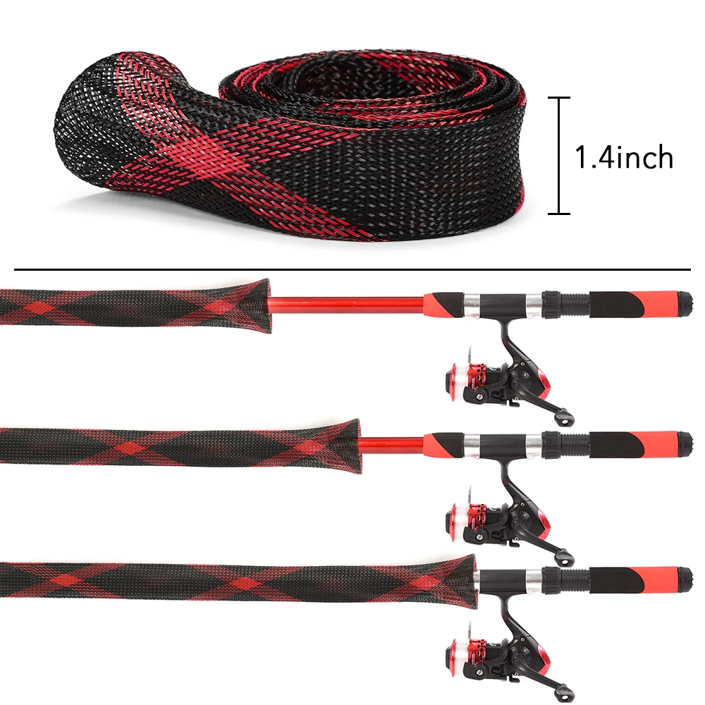 Funda protectora para caña de pescar, Protector de guante elástico para caña de pescar, 10 paquetes de 170cm - imagen 4