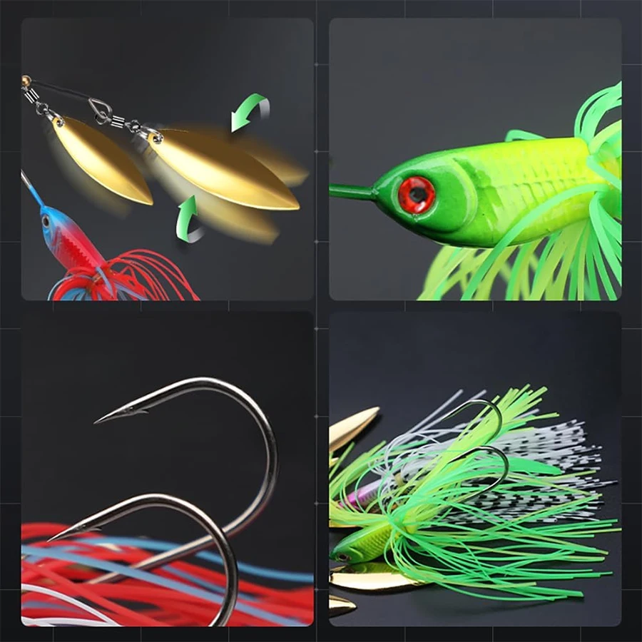 5 uds chico barbudo cebo duro Chatterbait Buzz Swimbait Señuelos de Pesca hundimiento cebos artificiales Spinnerbait Wobblers para Lucio trucha - imagen 3