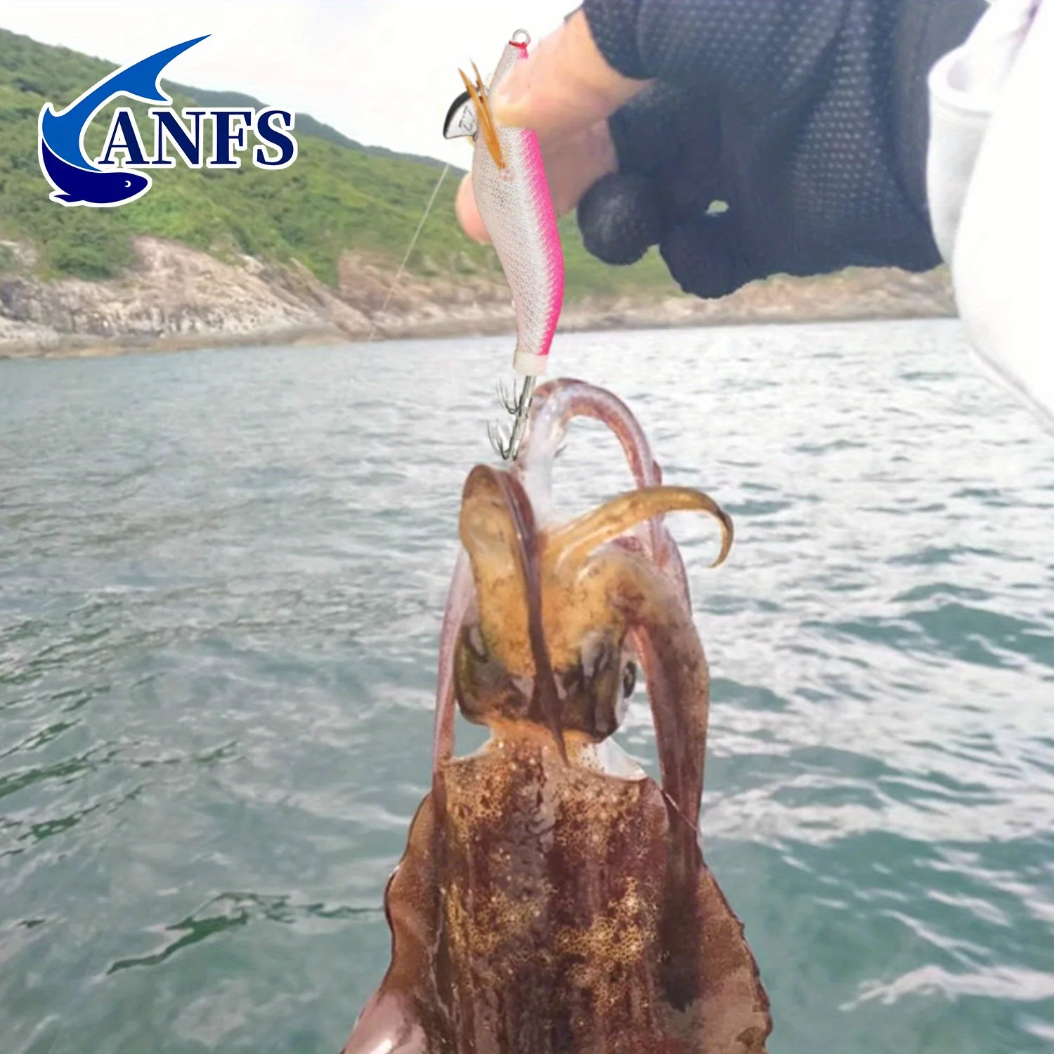 ANFS 5 plantillas de calamar con bolsa de almacenamiento: cebo luminoso con anzuelo de calamar para pesca en el mar, increíble regalo de pesca para pescador - imagen 4