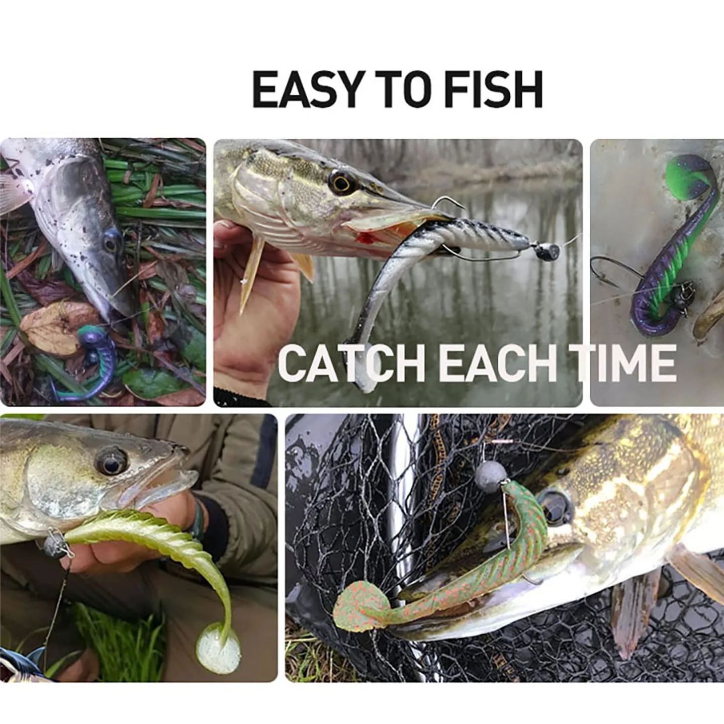 Isca ESFISHING Isca – Señuelo suave ondulado 100mm para perca - imagen 5