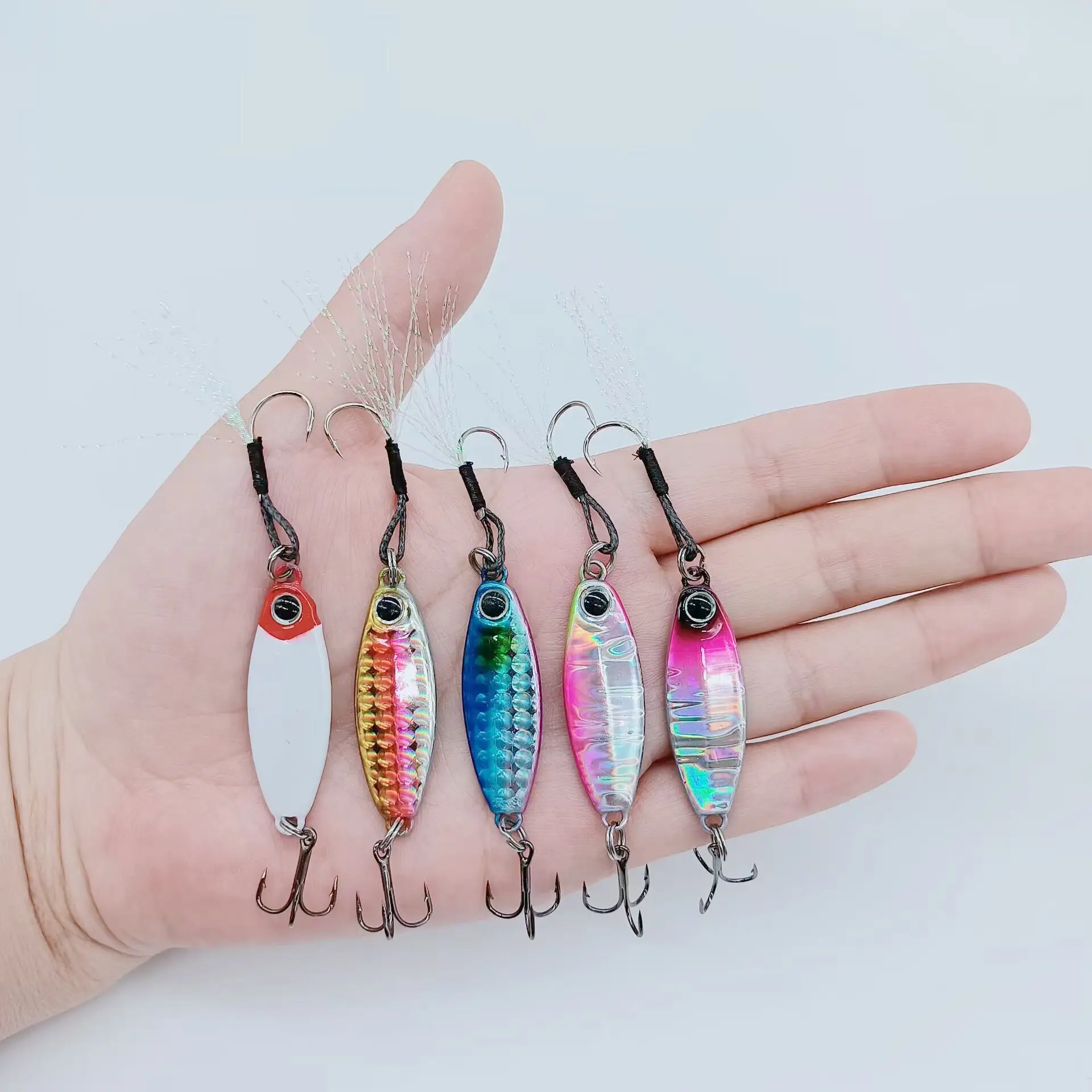 HOOFISH-Señuelos de Pesca de plantilla de Metal fundido, cebo Artificial de 10g/15g/20g, cuchara para lubina, trucha, agua salada, Jigging, 10 piezas - imagen 4
