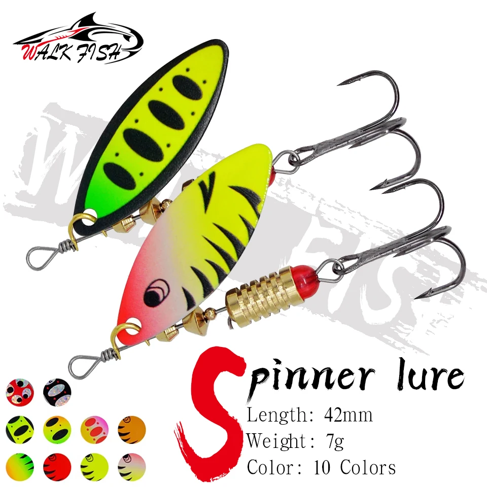 Spinnerbait WALK FISH con palas de hoja de sauce para mar y trucha