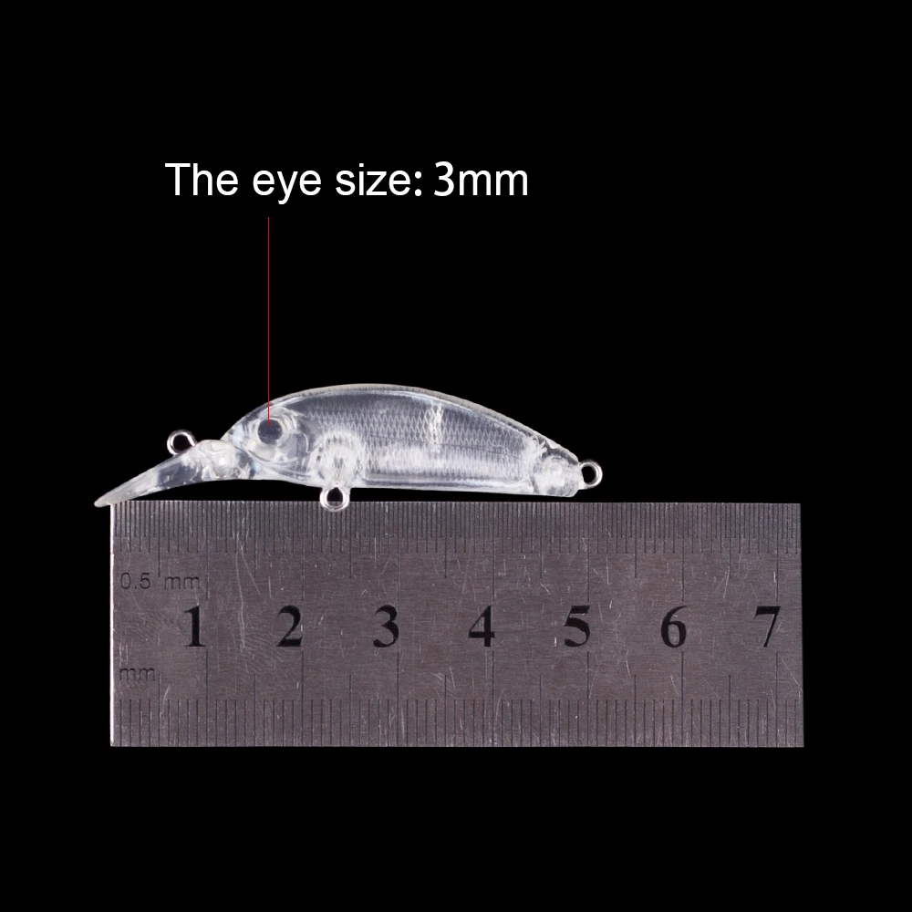 Hanlin-Minnow de plástico transparente sin pintar, sonajeros Jerkbait, manivela de labio largo, cebo Artificial de hundimiento, cuerpos duros, 10/20 piezas, 5cm, 2,3g - imagen 2