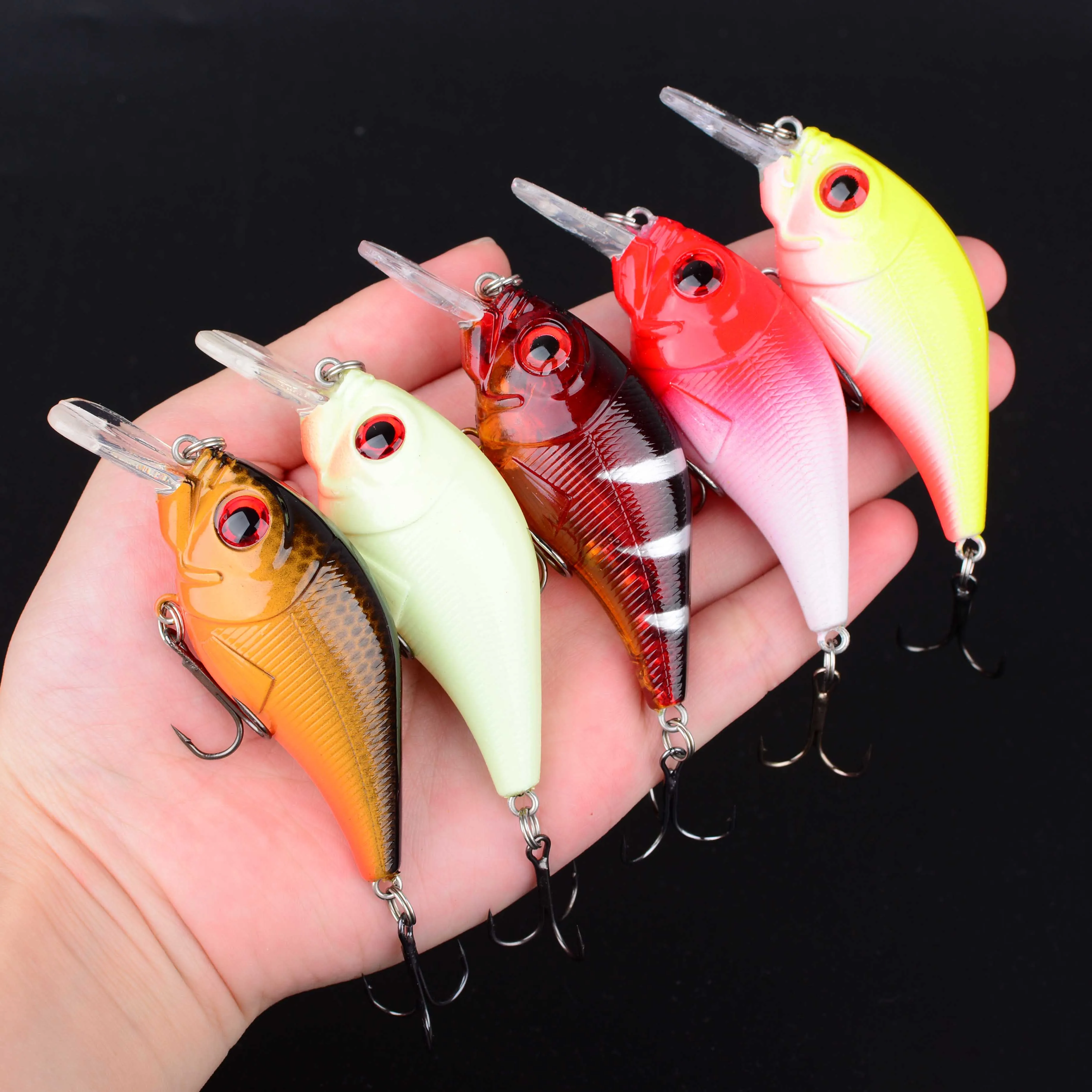 10 Uds Wobblers calidad Crankbait señuelo de Pesca de simulación Jerkbait cebo duro flotante lubina carpa Pesca aparejos de Pesca - imagen 3