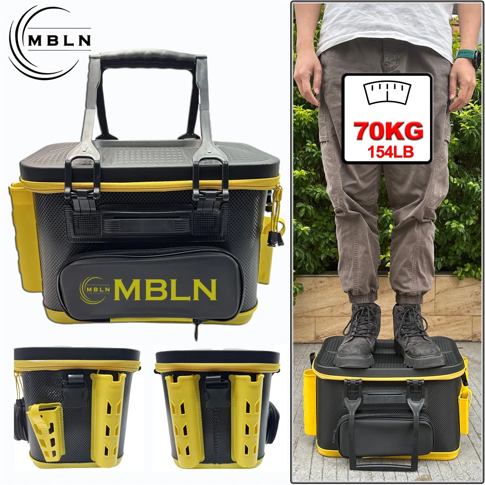 Marca MBLN, caja de aparejos de pesca EVA portátil para almacenamiento de cañas, estuche de almacenamiento de aparejos de pesca resistente al agua y duradero, caja de almacenamiento de peces vivos - imagen 2