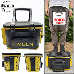 Marca MBLN, caja de aparejos de pesca EVA portátil para almacenamiento de cañas, estuche de almacenamiento de aparejos de pesca resistente al agua y duradero, caja de almacenamiento de peces vivos