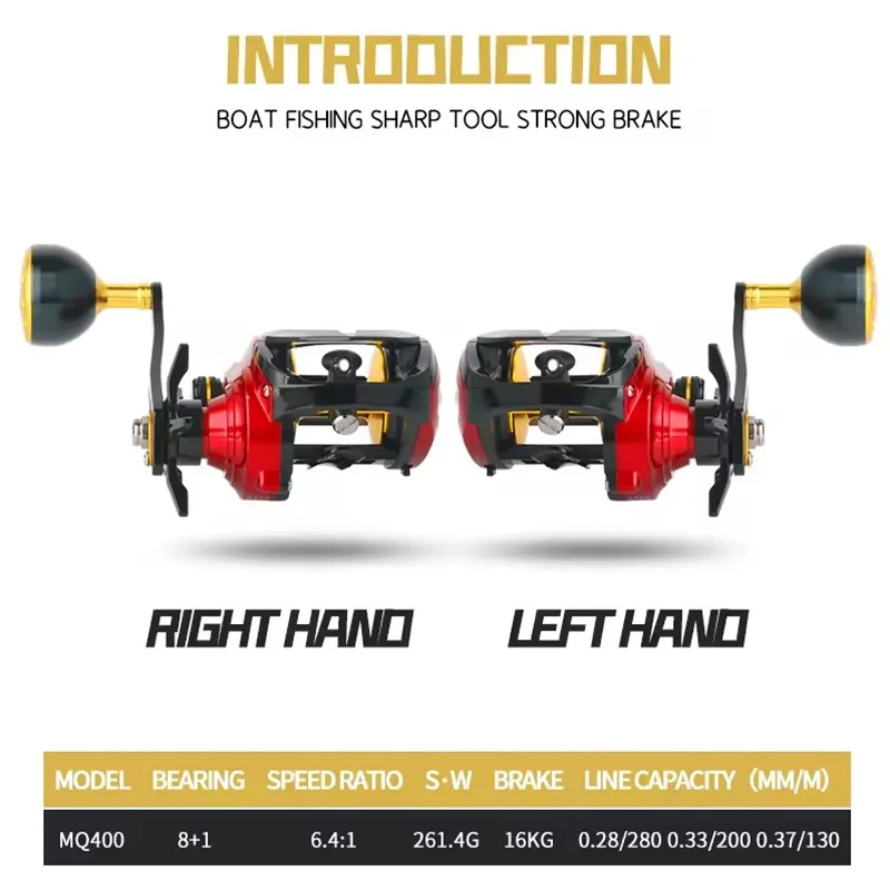 Carrete DEUKIO Baitcasting 8 + 1BB 6,4:1 tiro largo de alta velocidad previene el enredo carrete de Pesca carrete de Pesca de agua dulce y salada Pesca - imagen 3