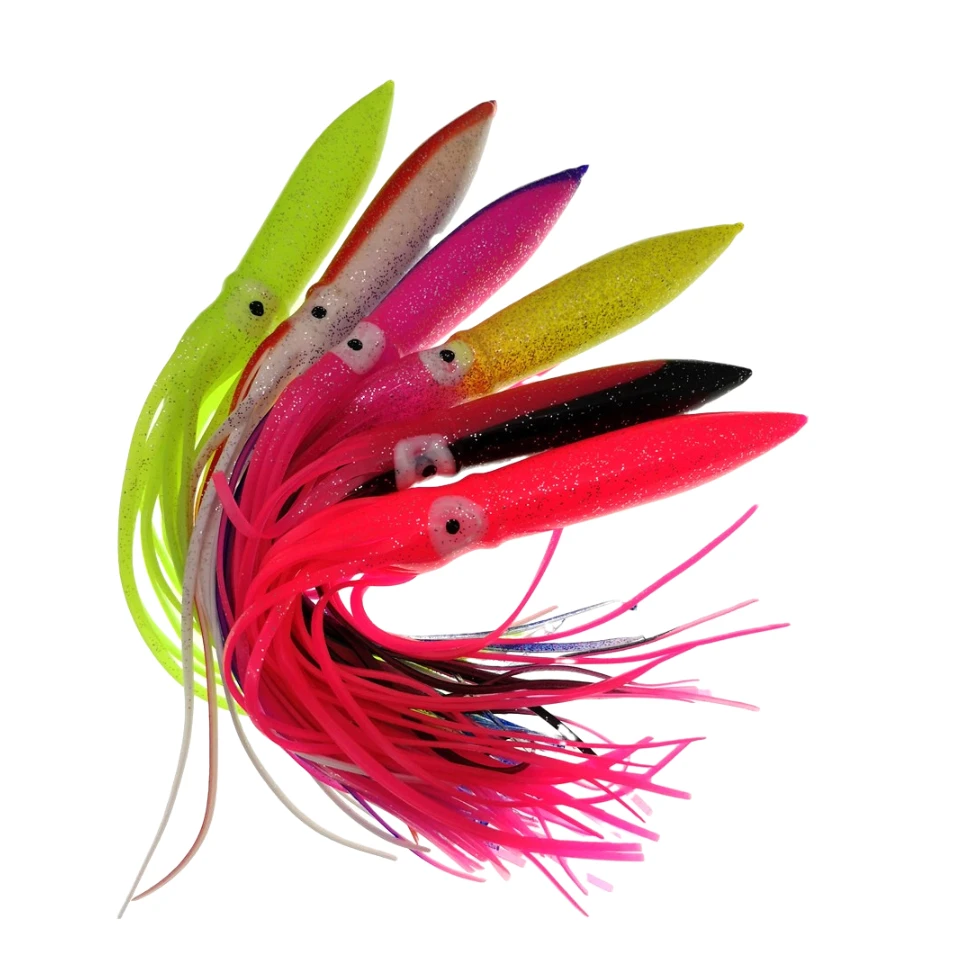 Faldas de pulpo de repuesto para curricán, falda de señuelos de pulpo, señuelo de pesca suave, falda aparejada, juego de pesca de atún Marlin - imagen 3