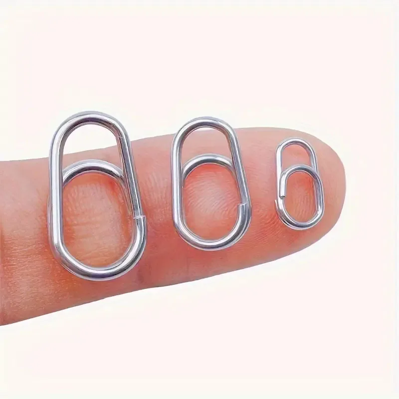 Anillos de pesca ovalados acero inoxidable con clip rapido - imagen 3