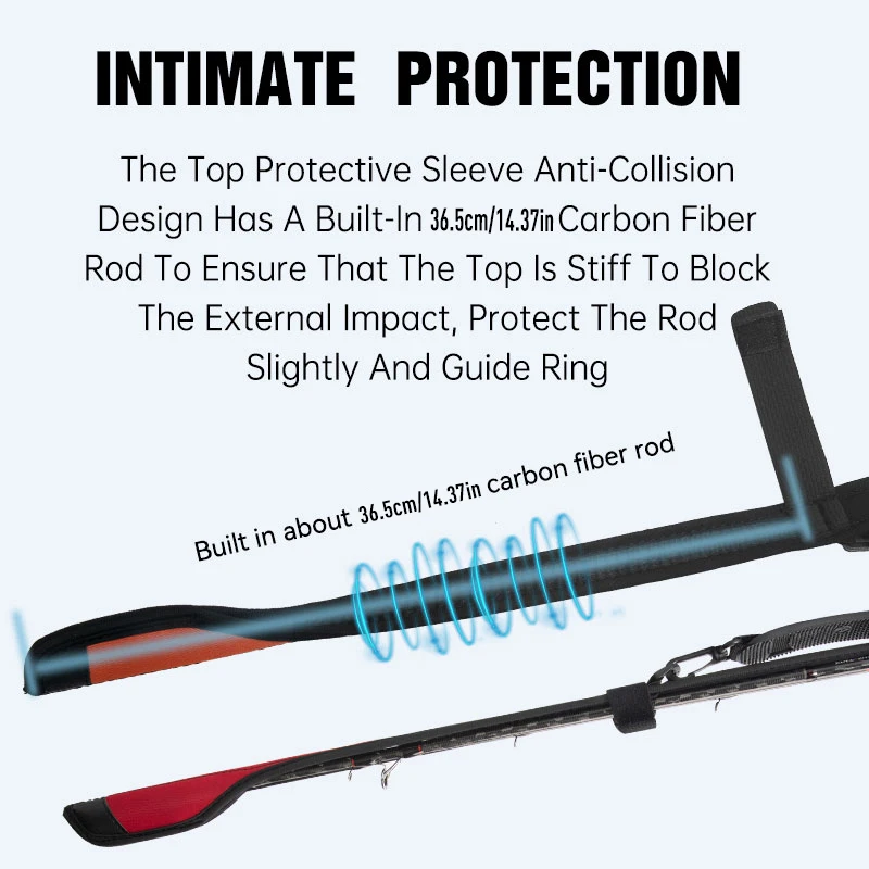 Kingdom Spinning Bolsa para caña de pescar 102 cm-152 cm Almacenamiento de protección de cuerda ajustable para varillas Cap Pole - imagen 5