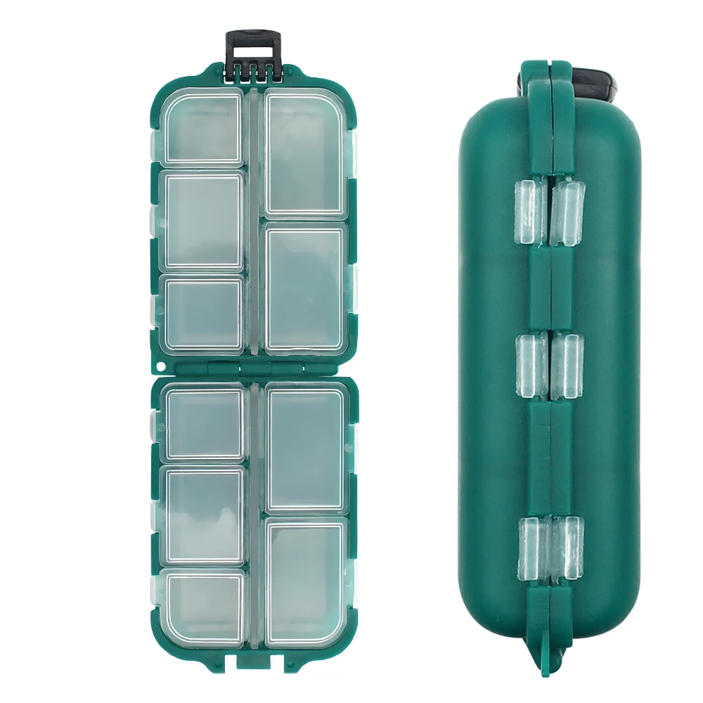 DNDYUJU 1 Uds caja de pesca caja de almacenamiento de aparejos de pesca 10 compartimentos cajas de aparejos de pesca prácticas y prácticas de plástico - imagen 5