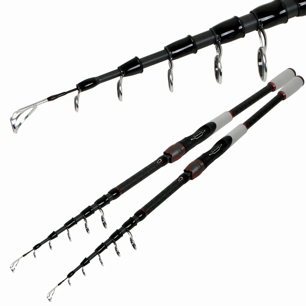 Caña de pescar giratoria telescópica de alta calidad de 1,8 m-3,0 m, caña de pescar de carbono ultraligera M, cebo de punta sólida WT 8-18g, cañas de pescar para trucha - imagen 5